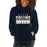 Woman wearing a Klein Collins High School Tigers Navy Classic Unisex Hoodie 31