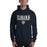 Man wearing a Klein Collins High School Tigers Navy Classic Unisex Hoodie 49