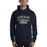 Man wearing a Klein Collins High School Tigers Navy Classic Unisex Hoodie 96