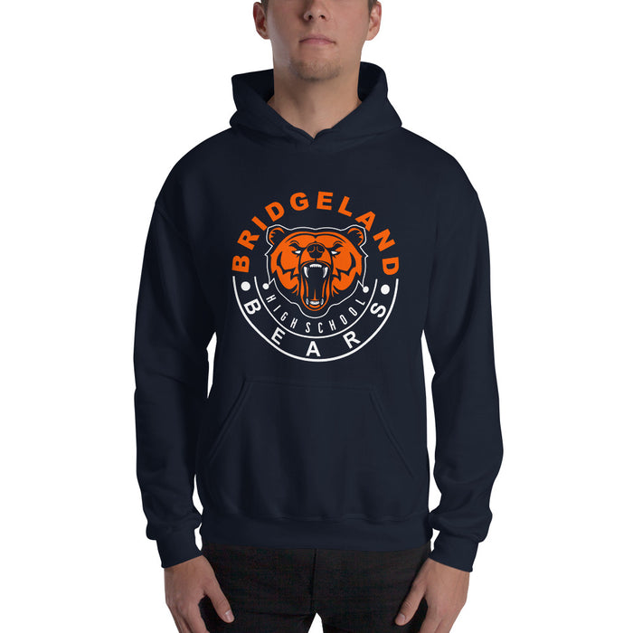 Man wearing a Bridgeland High School Bears Navy Classic Unisex Hoodie 19