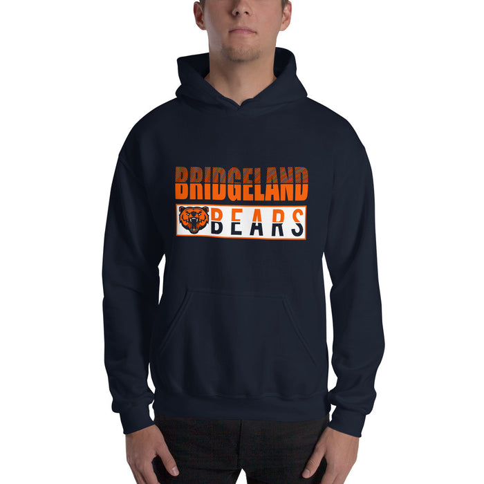 Man wearing a Bridgeland High School Bears Navy Classic Unisex Hoodie 31