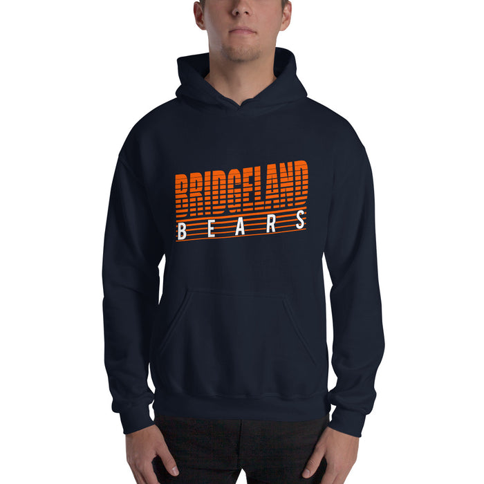 Man wearing a Bridgeland High School Bears Navy Classic Unisex Hoodie 32