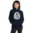 Woman wearing a College Park High School Navy Classic Unisex Hoodie 208