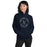 Woman wearing a College Park High School Navy Classic Unisex Hoodie 211