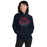 Woman wearing a Allen High School Eagles Classic Navy Unisex Hoodie 203