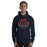 Man wearing a Allen High School Eagles Classic Navy Unisex Hoodie 203