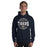 Man wearing a Klein Collins High School Tigers Navy Classic Unisex Hoodie 201