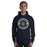 Man wearing a Klein Collins High School Tigers Navy Classic Unisex Hoodie 207