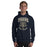 Man wearing a Klein Collins High School Tigers Navy Classic Unisex Hoodie 212