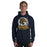 Man wearing Cypress Ranch High School Mustangs Navy Classic Unisex Hoodie 203