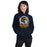 Woman wearing Cypress Ranch High School Mustangs Navy Classic Unisex Hoodie 203