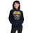 Woman wearing Cypress Ranch High School Mustangs Navy Classic Unisex Hoodie 205