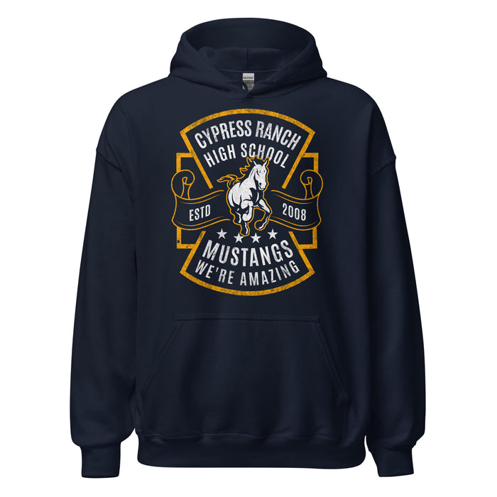 Cypress Ranch High School Mustangs Navy Classic Unisex Hoodie 208