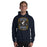 Man wearing Cypress Ranch High School Mustangs Navy Classic Unisex Hoodie 208