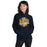 Woman wearing Cypress Ranch High School Mustangs Navy Classic Unisex Hoodie 211