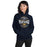 Woman wearing Cypress Ranch High School Mustangs Navy Classic Unisex Hoodie 219