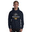 Man wearing Cypress Ranch High School Mustangs Navy Classic Unisex Hoodie 221