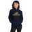 Woman wearing Cypress Ranch High School Mustangs Navy Classic Unisex Hoodie 222