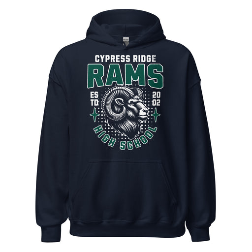 Cypress Ridge High School Rams Navy Classic Unisex Hoodie 204