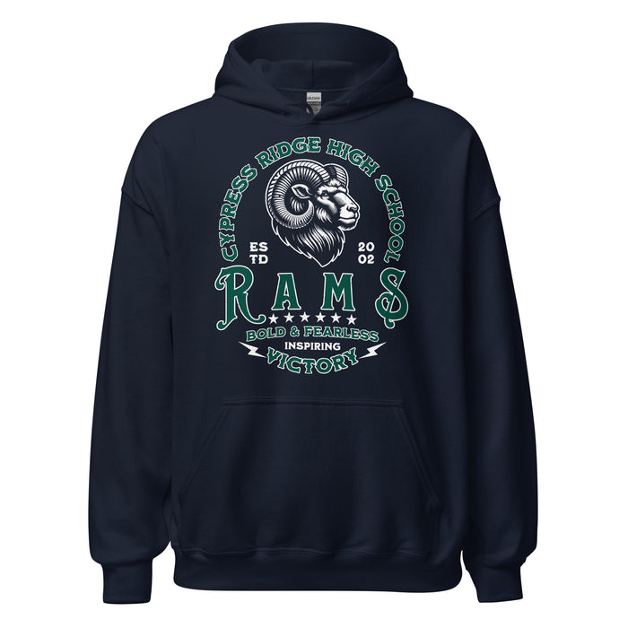 Cypress Ridge High School Rams Navy Classic Unisex Hoodie 206