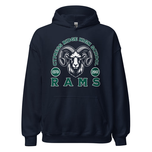 Cypress Ridge High School Rams Navy Classic Unisex Hoodie 208