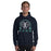 Man wearing Cypress Ridge High School Rams Navy Classic Unisex Hoodie 208