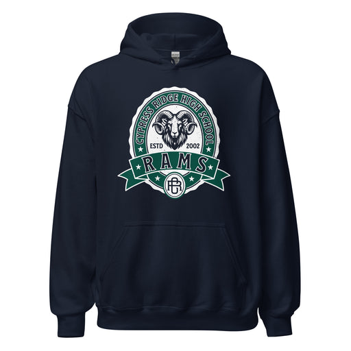 Cypress Ridge High School Rams Navy Classic Unisex Hoodie 212