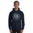 Man wearing Cypress Ridge High School Rams Navy Classic Unisex Hoodie 214