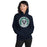 Woman wearing Cypress Ridge High School Rams Navy Classic Unisex Hoodie 220