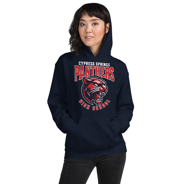 Student wearing Cypress Springs High School Panthers Navy Classic Unisex Hoodie 213