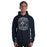 Man wearing Flower Mound High School Jaguars Navy Blue Classic Unisex Hoodie 207