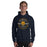 Man wearing Nimitz High School Cougars Navy Blue Classic Unisex Hoodie 201