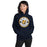 Woman wearing Nimitz High School Cougars Navy Blue Classic Unisex Hoodie 203