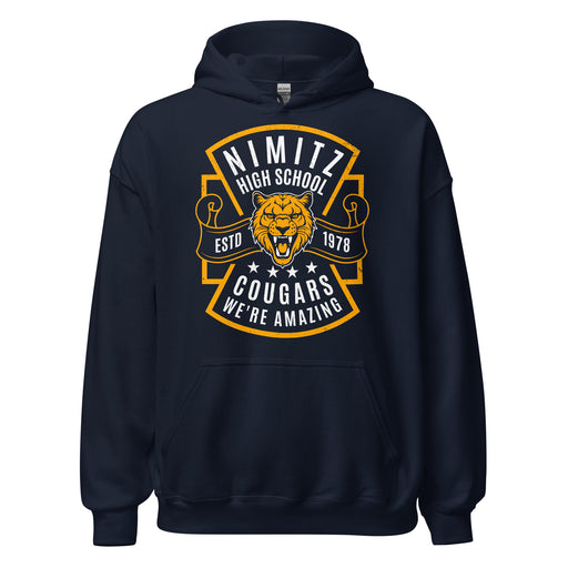 Nimitz High School Cougars Navy Blue Classic Unisex Hoodie 207