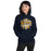 Woman wearing Nimitz High School Cougars Navy Blue Classic Unisex Hoodie 210