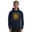 Man wearing Nimitz High School Cougars Navy Blue Classic Unisex Hoodie 214