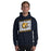 Man wearing Nimitz High School Cougars Navy Blue Classic Unisex Hoodie 223