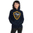 Woman wearing Nimitz High School Cougars Navy Blue Classic Unisex Hoodie 225