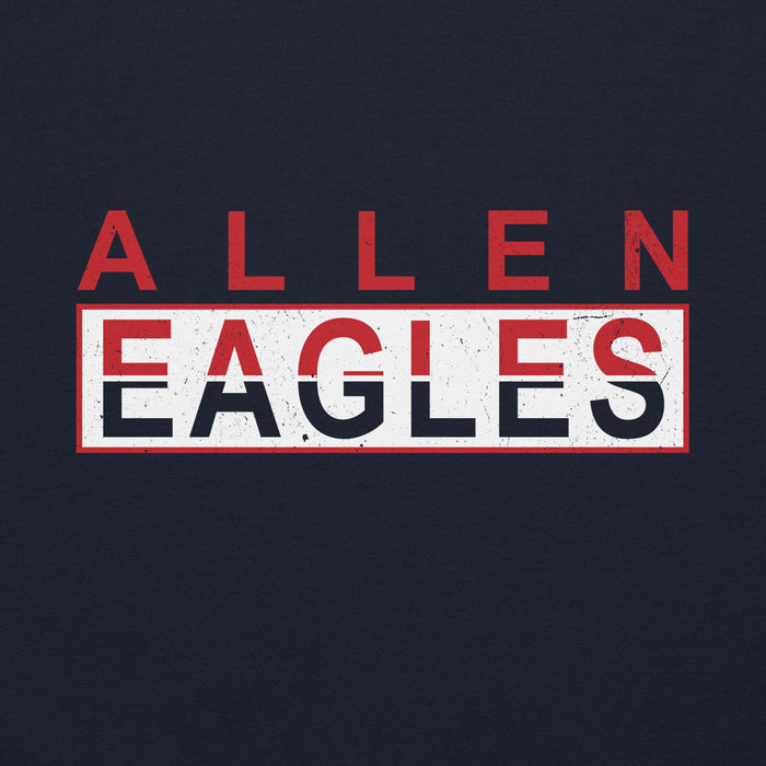 Close-up view of Allen High School Eagles Classic Navy Unisex Hoodie 031