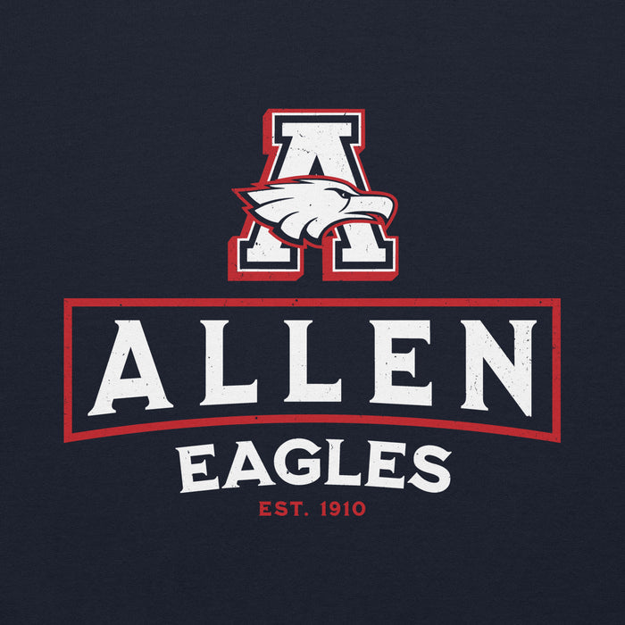 Close-up view of Allen High School Eagles Classic Navy Unisex Hoodie 227