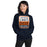 Woman wearing Seven Lakes High School Spartans Navy Classic Unisex Hoodie 001