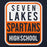 Close-up view of Seven Lakes High School Spartans Navy Classic Unisex Hoodie 001