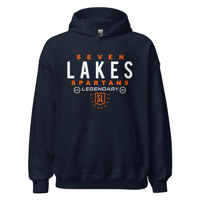 Seven Lakes High School Spartans Navy Classic Unisex Hoodie 003