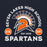 Close-up view of Seven Lakes High School Spartans Navy Classic Unisex Hoodie 208