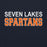 Close-up view of Seven Lakes High School Spartans Navy Classic Unisex Hoodie 010