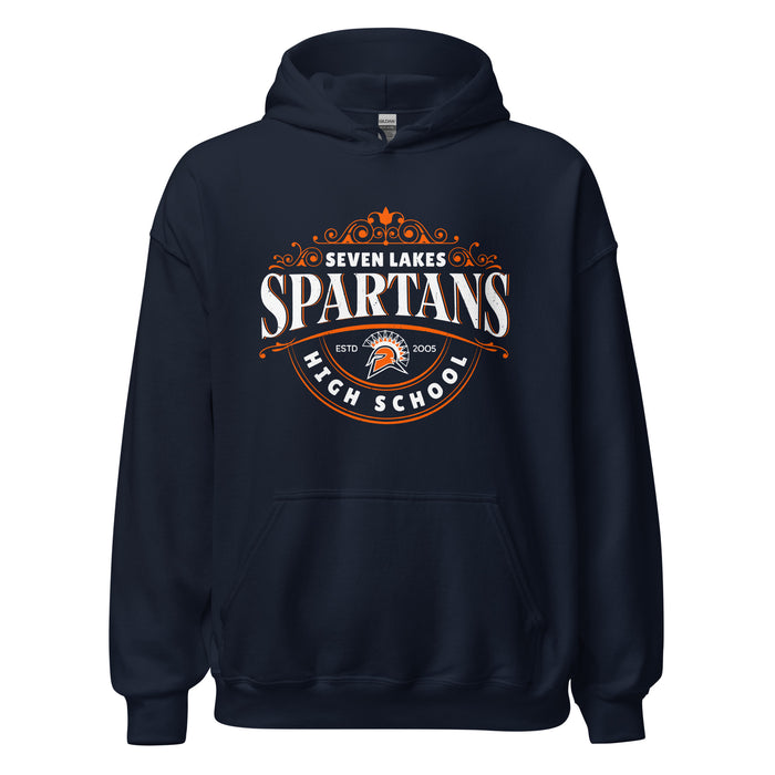 Seven Lakes High School Spartans Navy Classic Unisex Hoodie 211