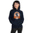 Woman wearing Seven Lakes High School Spartans Navy Classic Unisex Hoodie 212