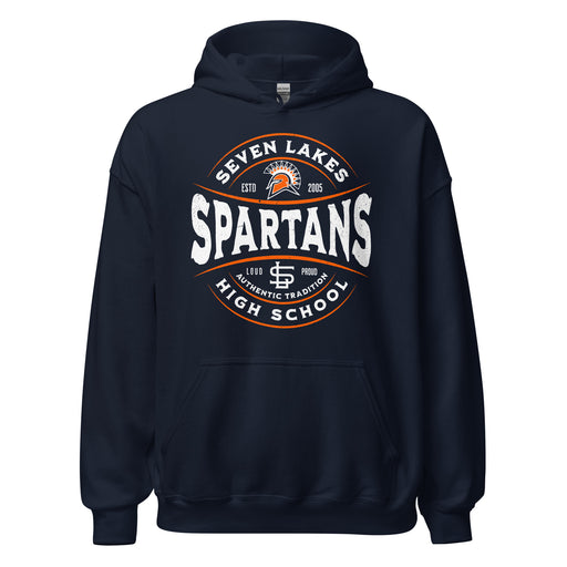 Seven Lakes High School Spartans Navy Classic Unisex Hoodie 218