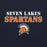 Close-up view of Seven Lakes High School Spartans Navy Classic Unisex Hoodie 222