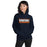 Woman wearing Seven Lakes High School Spartans Navy Classic Unisex Hoodie 049